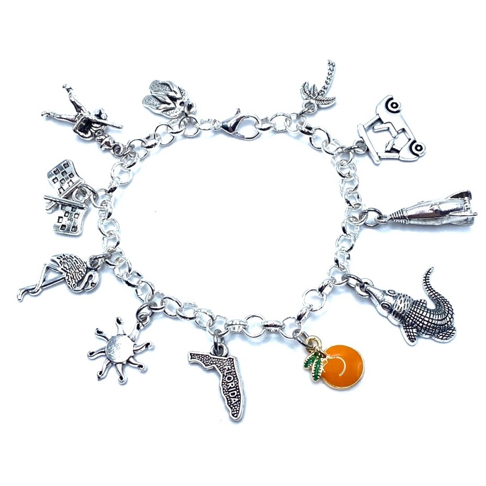 Florida Charm Bracelet Oranges Sunshine State Themed Charms